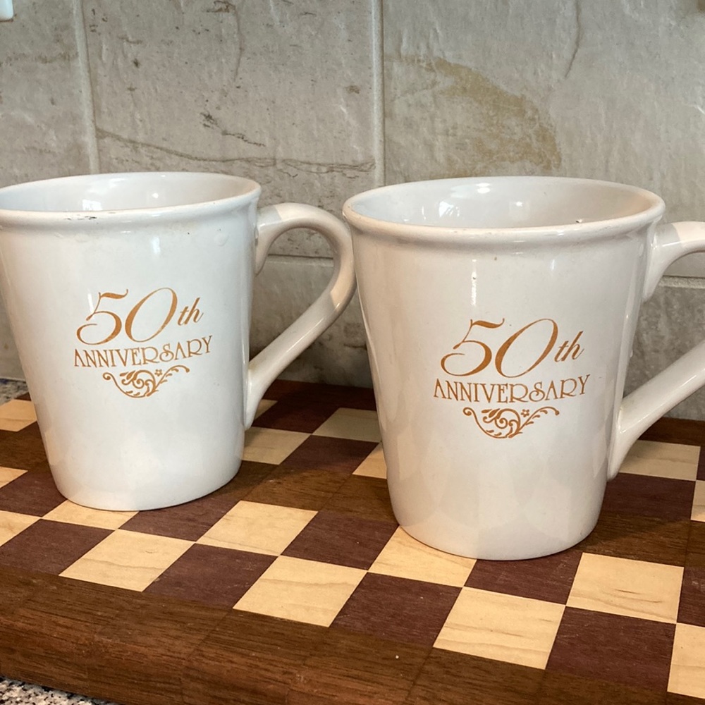 50th wedding anniversary mugs set of two